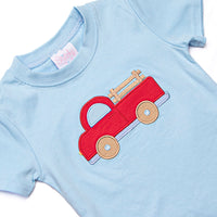 Trucking Along Applique Short Set, Red