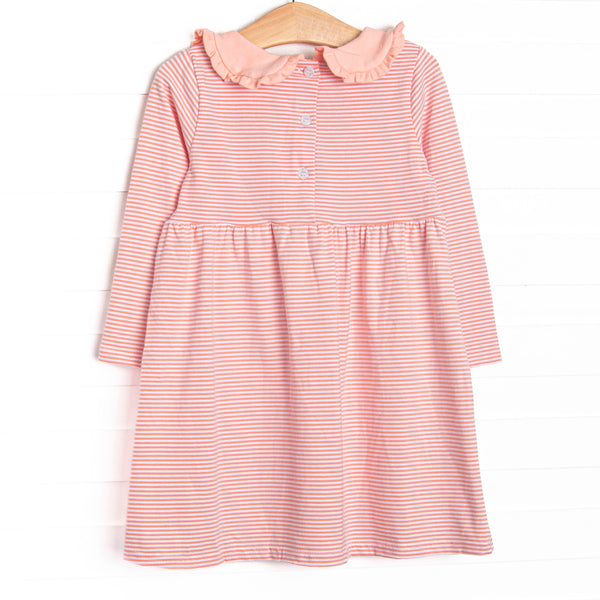 Lydia Pocket Dress, Peach Stripe