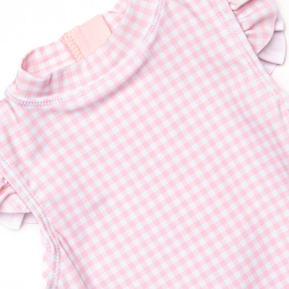 Tickled Pink Gingham One Piece, Pink