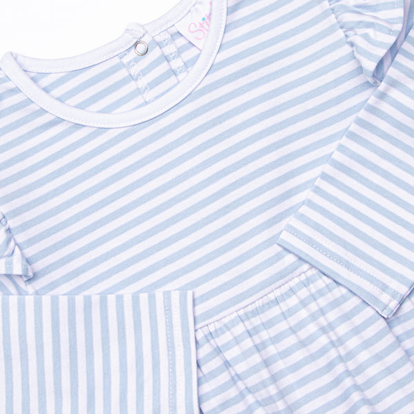 Gracie Romper, Blue Stripe