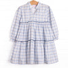 Poised Plaid Dress, Blue