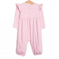 Gracie Romper, Light Pink Stripe