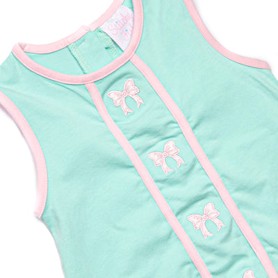 Beautiful Bows Embroidered Ruffle Short Set, Mint