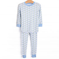 This set is made of the extremely soft, stretchy bamboo viscose fabric that feels like butter and features a fish print.