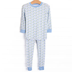 Clear Lake Catch Bamboo Pajama Set, Blue