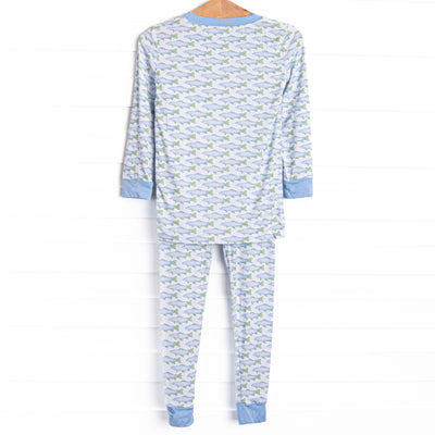 Clear Lake Catch Bamboo Pajama Set, Blue