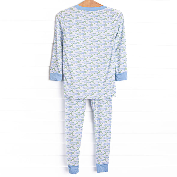 Clear Lake Catch Bamboo Pajama Set, Blue