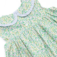Born to Bloom Smocked Ruffle Short Set, Green