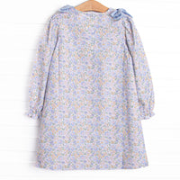 Poppy Fields Bow Dress, Blue