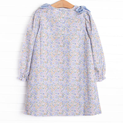 Poppy Fields Bow Dress, Blue