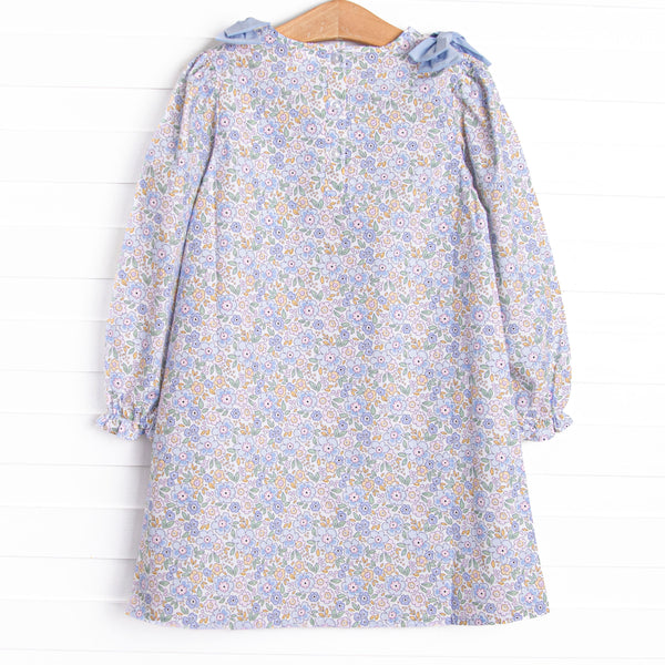 Poppy Fields Bow Dress, Blue