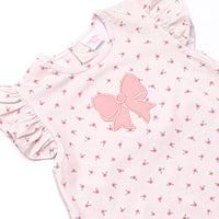 Bitty Bow Blooms Applique Bubble, Pink