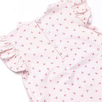 Bitty Bow Blooms Applique Bubble, Pink