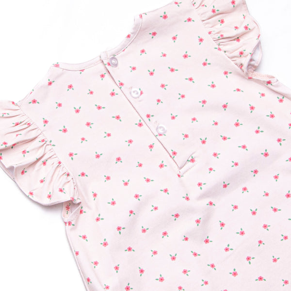 Bitty Bow Blooms Applique Bubble, Pink