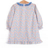 Drenched in Dahlias Embroidered Dress, Blue