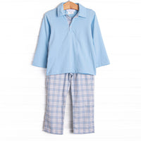 Bleu: Frederick Pant Set, Blue