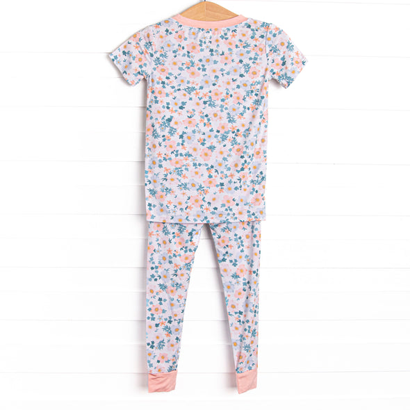 Garden Charm Bamboo Pajama Short Sleeve Set, Blue
