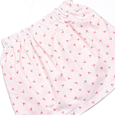 Bitty Bow Blooms Applique Skirt Set, Pink