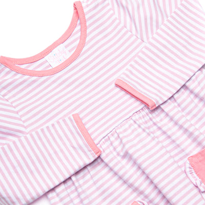 Amelia Dress, Pink and Light Purple Stripe