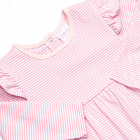 Gracie Romper, Light Pink Stripe
