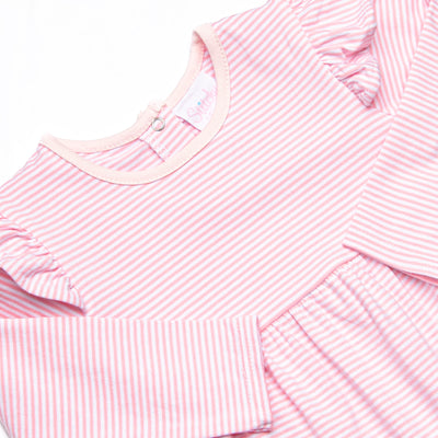 Gracie Romper, Light Pink Stripe