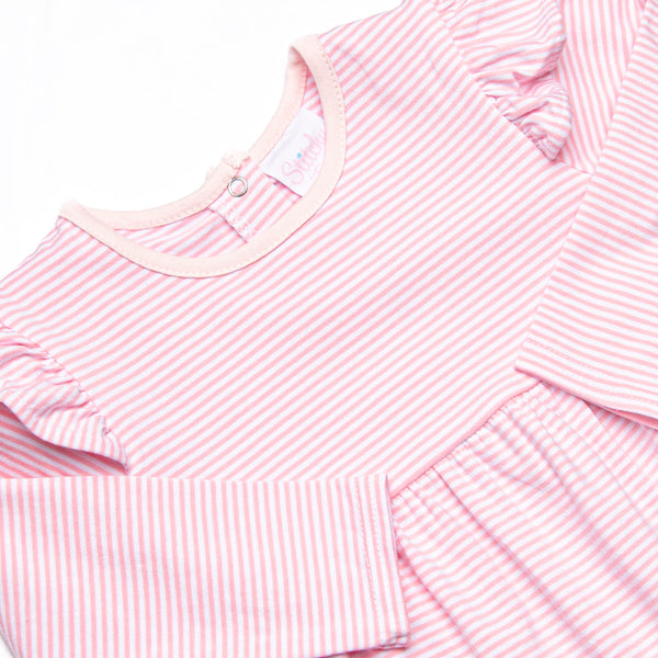 Gracie Romper, Light Pink Stripe
