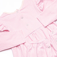 Gracie Romper, Light Pink Stripe