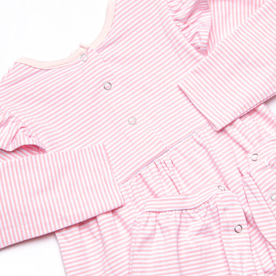 Gracie Romper, Light Pink Stripe