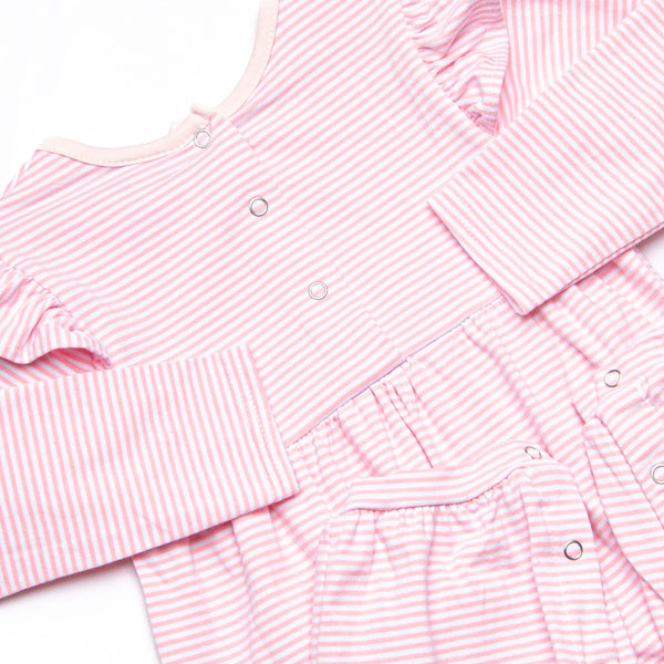 Gracie Romper, Light Pink Stripe