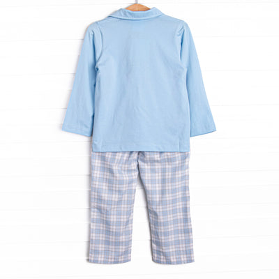 Bleu: Frederick Pant Set, Blue