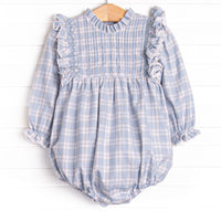 Bleu: Francine Smocked Bubble, Blue