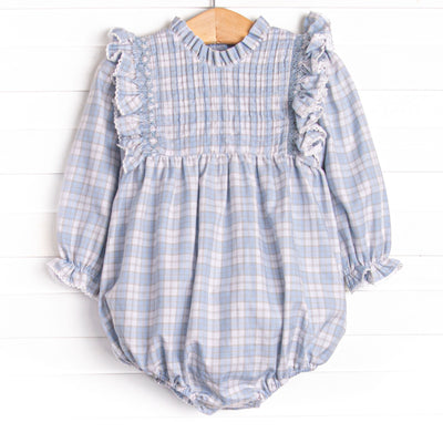 Bleu: Francine Smocked Bubble, Blue