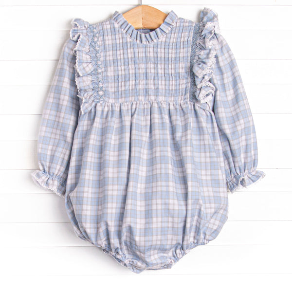 Bleu: Francine Smocked Bubble, Blue