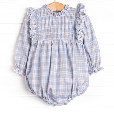 Bleu: Francine Smocked Bubble, Blue