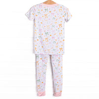 Pinwheel Pumpkin Patch Bamboo Pajama Short Sleeve Set, Pink