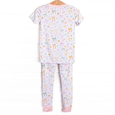Pinwheel Pumpkin Patch Bamboo Pajama Short Sleeve Set, Pink