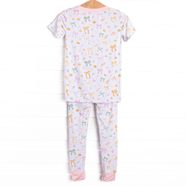 Pinwheel Pumpkin Patch Bamboo Pajama Short Sleeve Set, Pink