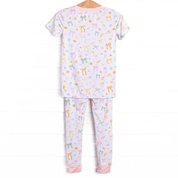 Pinwheel Pumpkin Patch Bamboo Pajama Short Sleeve Set, Pink