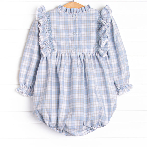 Bleu: Francine Smocked Bubble, Blue