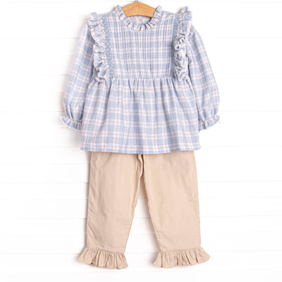 Bleu: Francine Smocked Pant Set, Blue