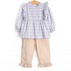 Bleu: Francine Smocked Pant Set, Blue
