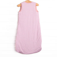 Pink Gingham Bamboo Sleep Bag, Pink