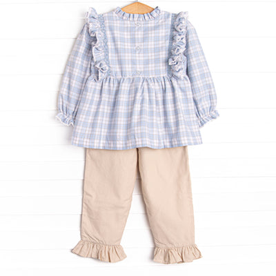 Bleu: Francine Smocked Pant Set, Blue