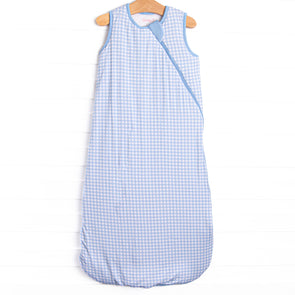 Blue Gingham Bamboo Sleep Bag, Blue