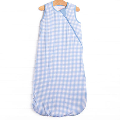 Blue Gingham Bamboo Sleep Bag, Blue