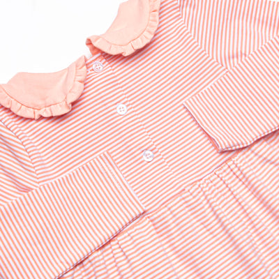 Lydia Pocket Dress, Peach Stripe