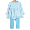 Lyla Legging Set, Aqua Stripe