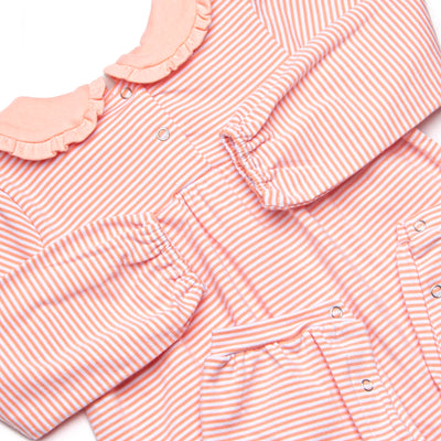 Lydia Romper, Peach Stripe