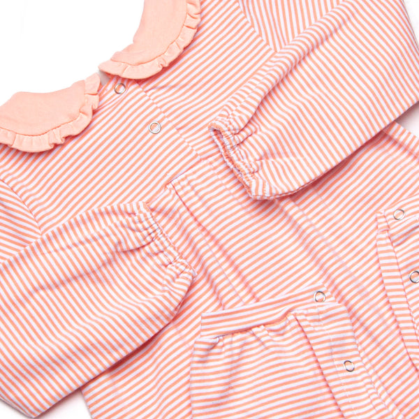 Lydia Romper, Peach Stripe