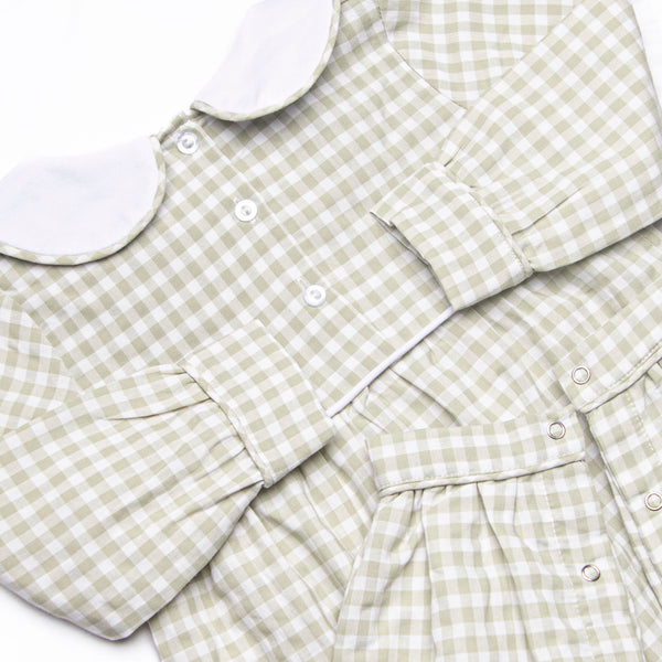 Reed Romper, Green Gingham